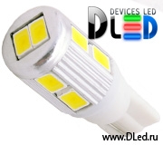   Светодиодная автомобильная лампа T10 - W5W - 10 SMD 5630 + Стабилизатор