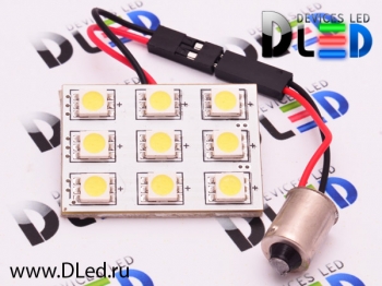   Светодиодная автомобильная лампа 24V T4W - BA9s - 9 SMD 5050