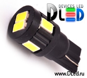   Светодиодная автомобильная лампа T10 - W5W - 6 SMD 5630 Black