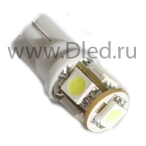   Светодиодная автомобильная лампа 24V T10 - W5W - 5 SMD 5050