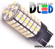   Светодиодная автомобильная лампа W21/5W - T20 - 7443 - W3х16q - 120 LED SMD3528 Красный-Белый