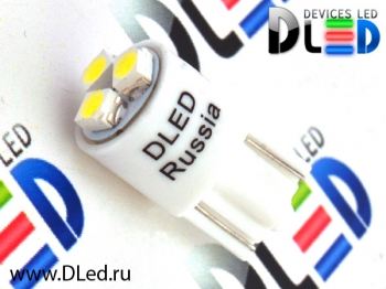   Светодиодная автомобильная лампа DLed T10 - W5W - 3 SMD 3528