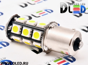   Светодиодная автомобильная лампа 1156 - P21W - S25 - BA15s - 18 SMD 5050 Black