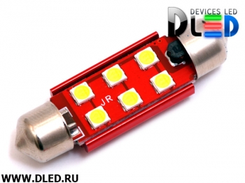   Светодиодная автомобильная лампа C5W FEST 36 мм - 6 SMD 3030 с обманкой