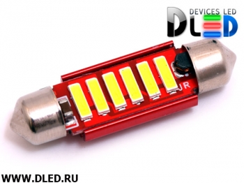   Светодиодная автомобильная лампа C5W FEST 39 мм - 6 SMD 7020 с обманкой