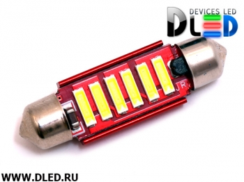   Светодиодная автомобильная лампа C5W FEST 41 мм - 6 SMD 7020 с обманкой