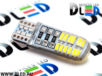   Светодиодная автомобильная лампа T10 - W5W - 24 SMD 7014