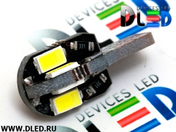   Светодиодная автомобильная лампа T10 - W5W - 8 SMD 5630 + Обманка