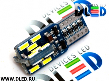   Светодиодная автомобильная лампа T10 - W5W - 24 SMD 4014 + Обманка