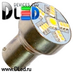   Светодиодная автомобильная лампа 1156 - PY21W - S25 - BA15s - SMD 5050 + 1210