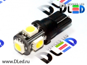   Светодиодная автомобильная лампа T10 - W5W - 5 SMD 5050 Black