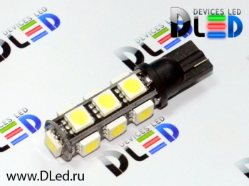   Светодиодная автомобильная лампа T10 - W5W - 13 SMD 5050 Black